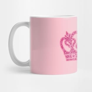 Glittered Pink Crown Mug